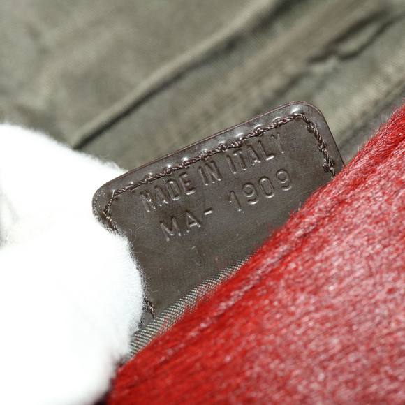 Christian Dior Maris Pearl Shoulder Bag Harako leather Red MA-1909 Auth 44311 - Picture 12 of 16